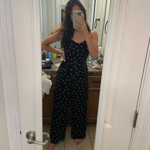 Black and white polka dot jumpsuit